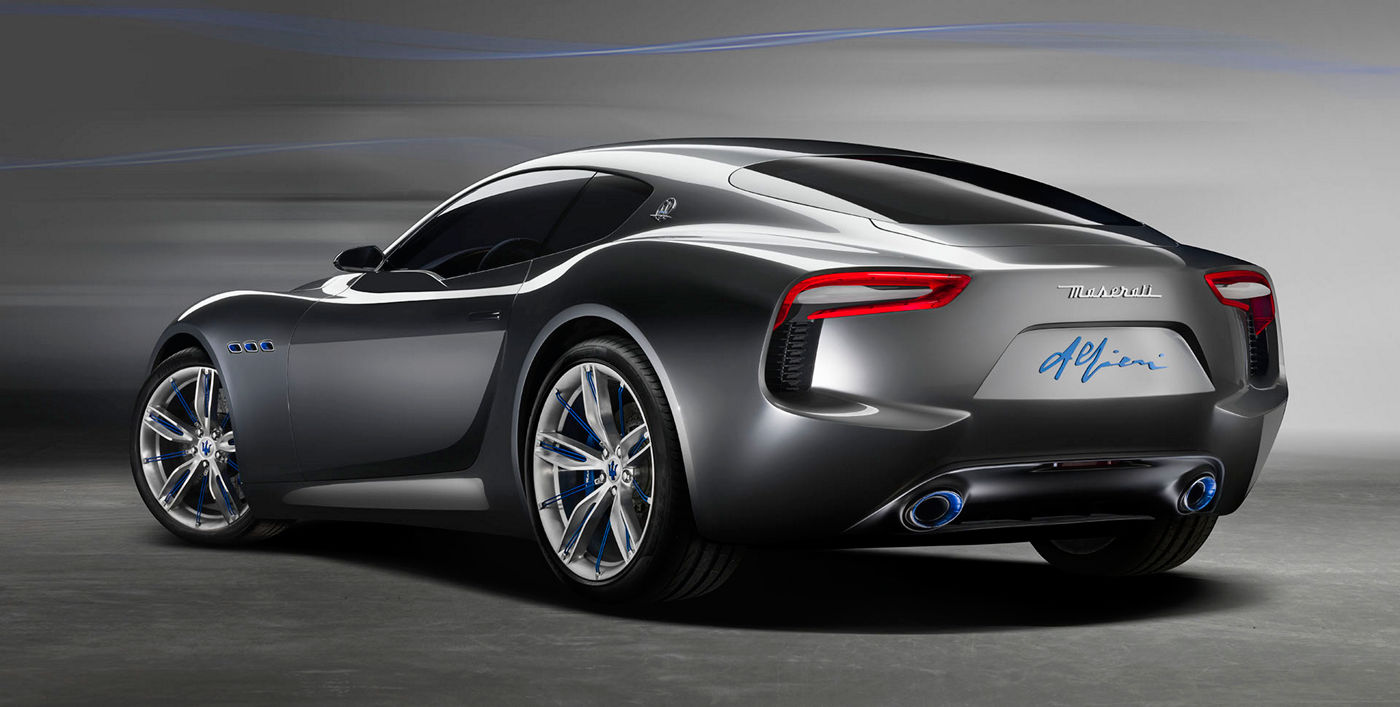 Grey Maserati Alfieri - Back side view