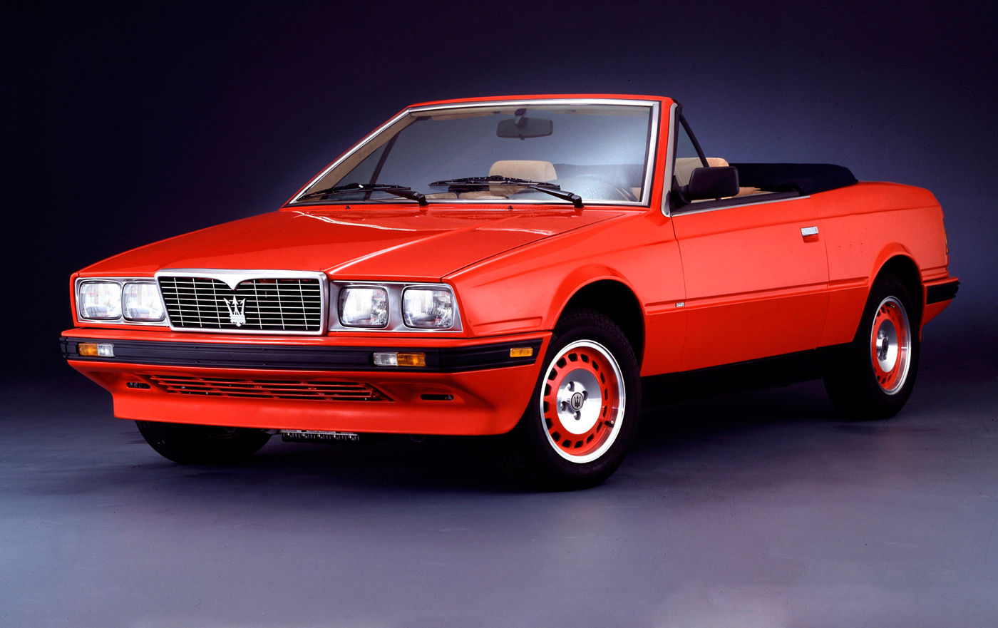 1989 Maserati Biturbo Spyder - exterior view of the classic convertible in red