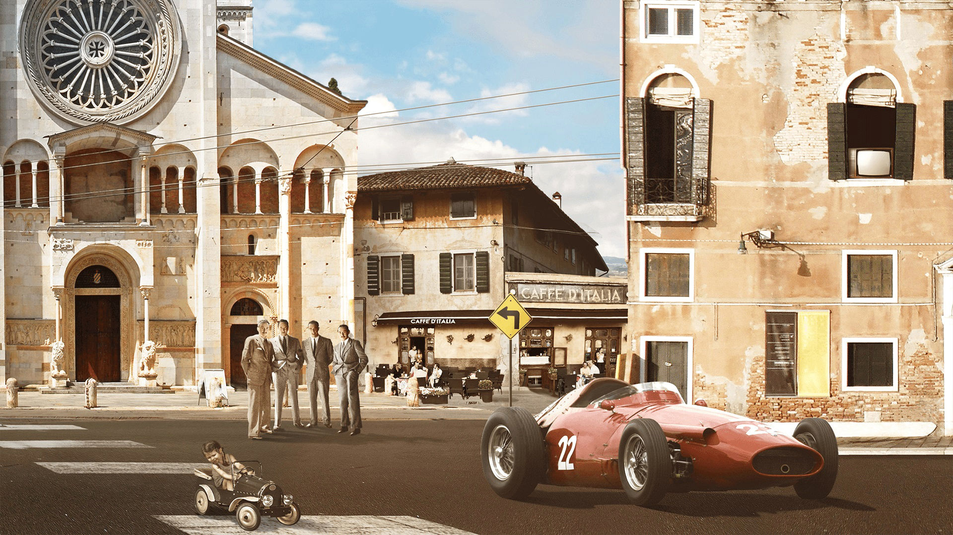 Storia di Maserati - 1950: Maserati 250 F in una città italiana
