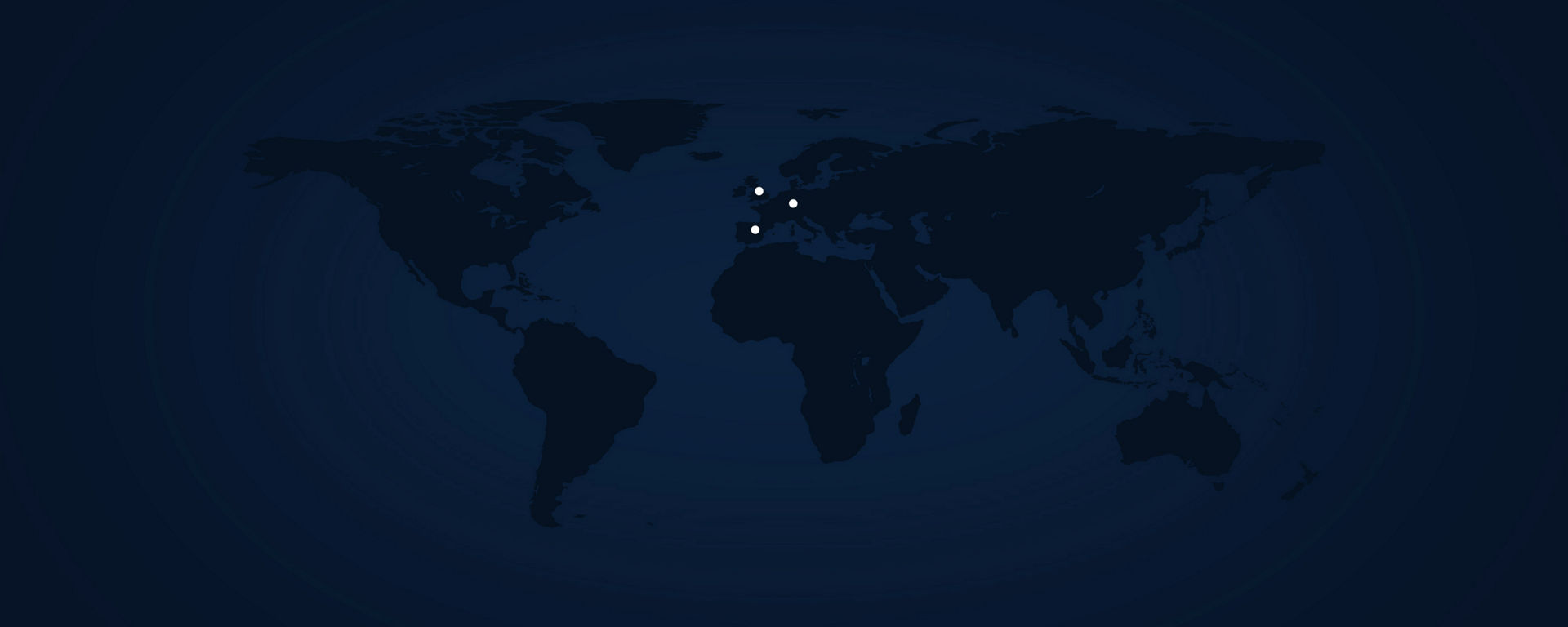 Mappa del mondo con Londra, Parigi e Madrid contrassegnate