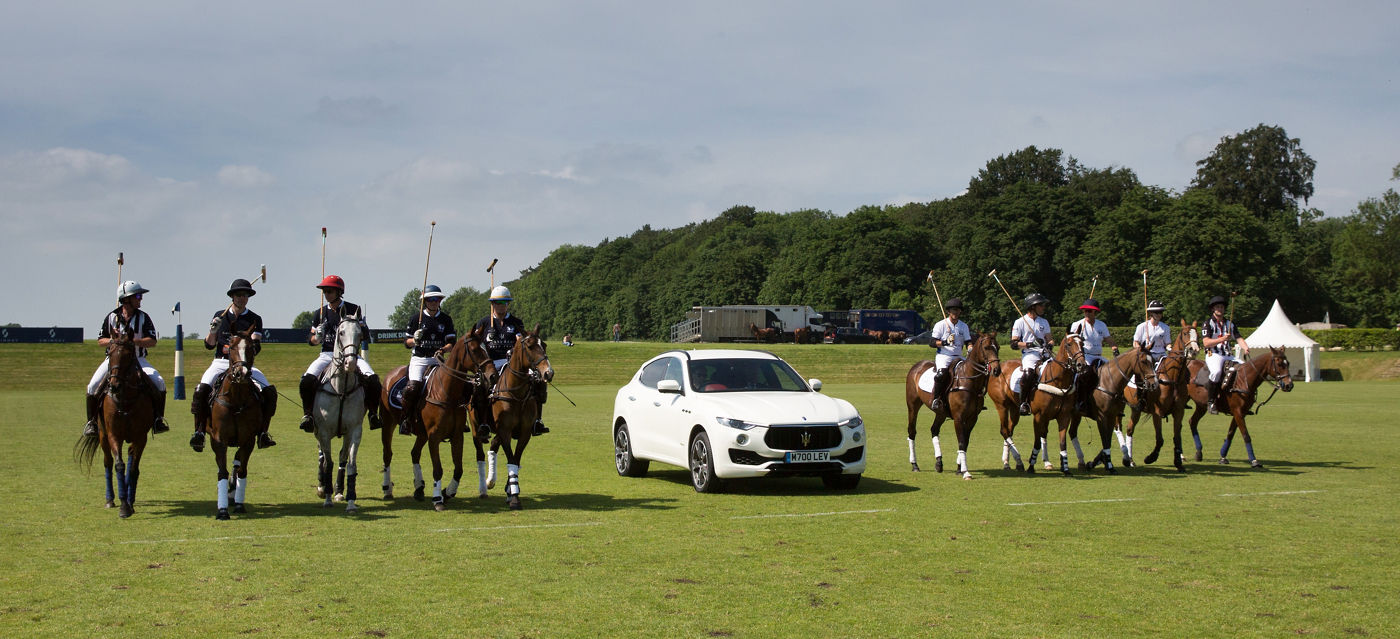 Maserati Polo Tour 2018 - UK - Levante SUV leads the players on to the field v2
