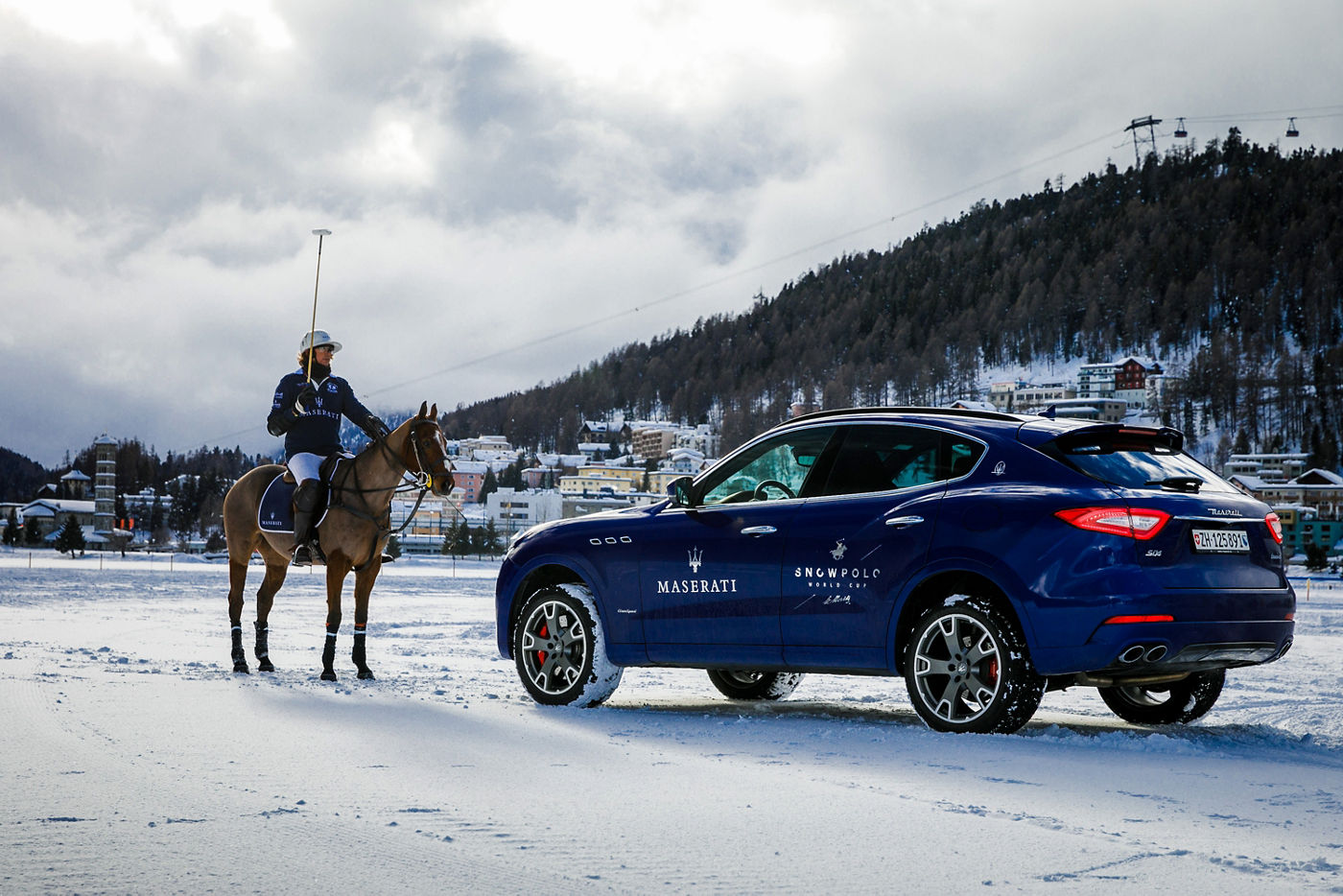 Maserati Levante on the polo field - Snow Polo World Cup St Moritz 2018 (23)