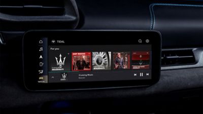 Screen with Tidal platform inside Maserati