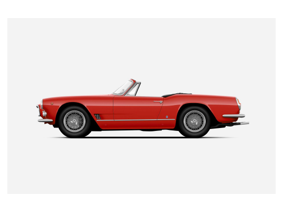 1960 3500 GT Vignale Spyder - image of the historical Maserati car on a side