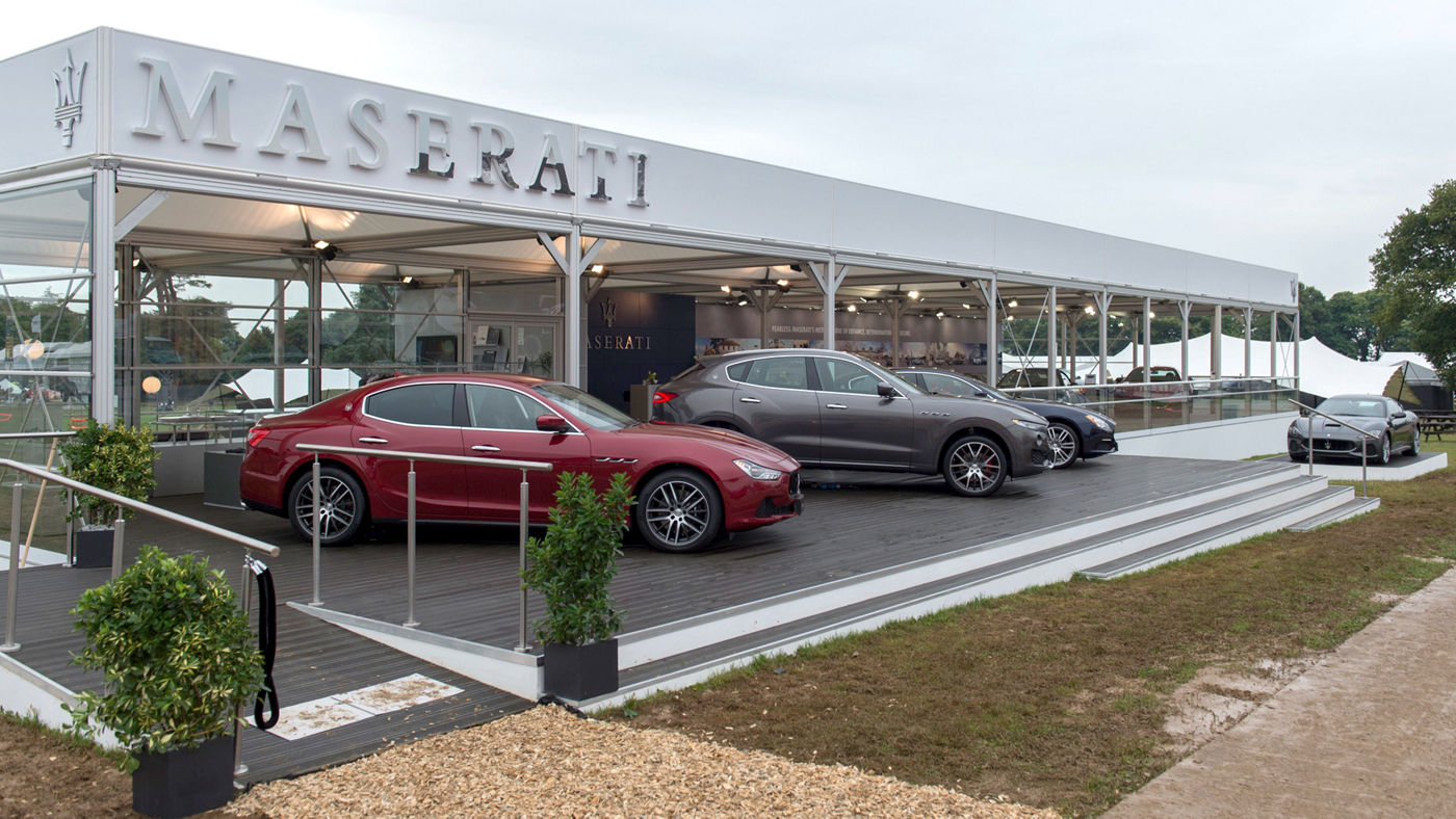 Maserati GranTurismo models during event outside 
