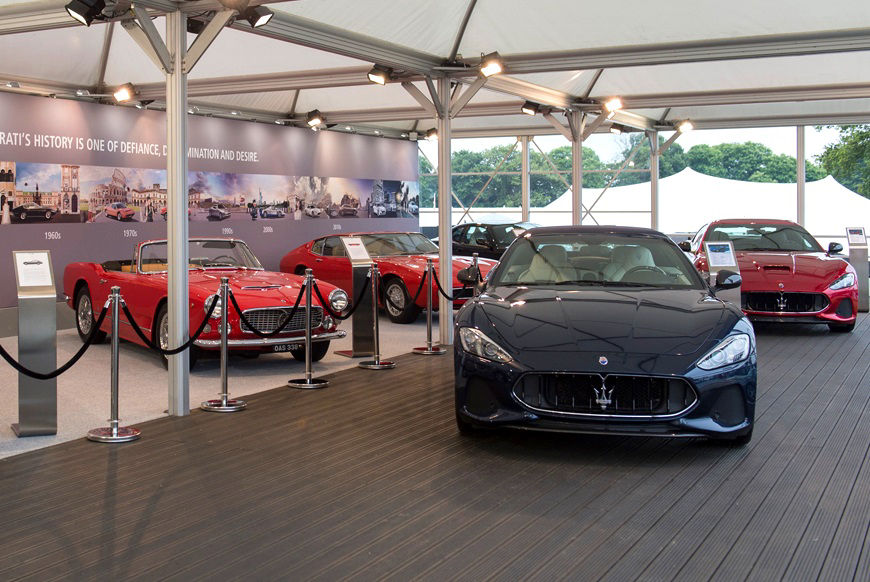 Maserati models lined up at expo