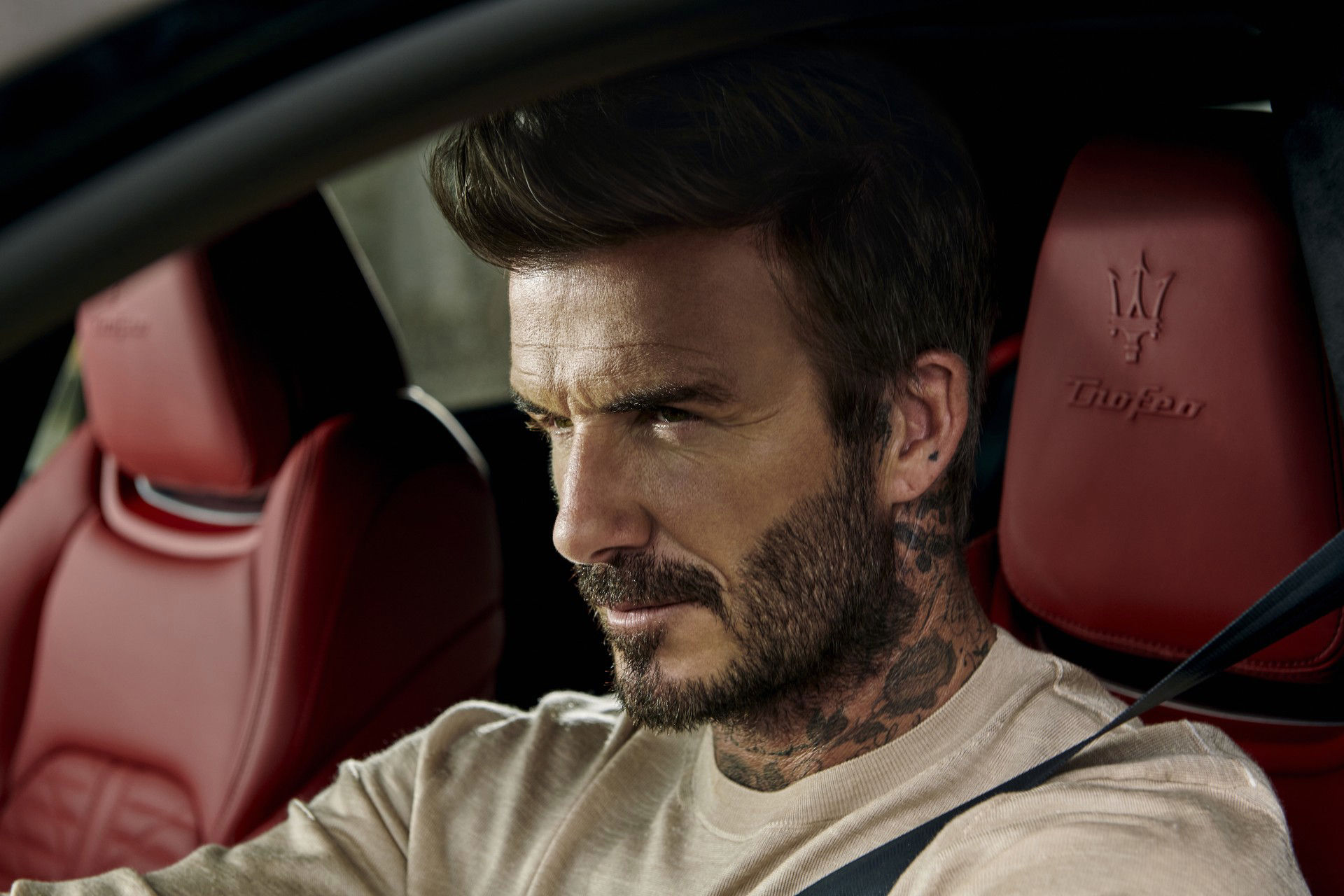 Maserati und David Beckham: Beckham am Steuer des Maserati Levante Trofeo