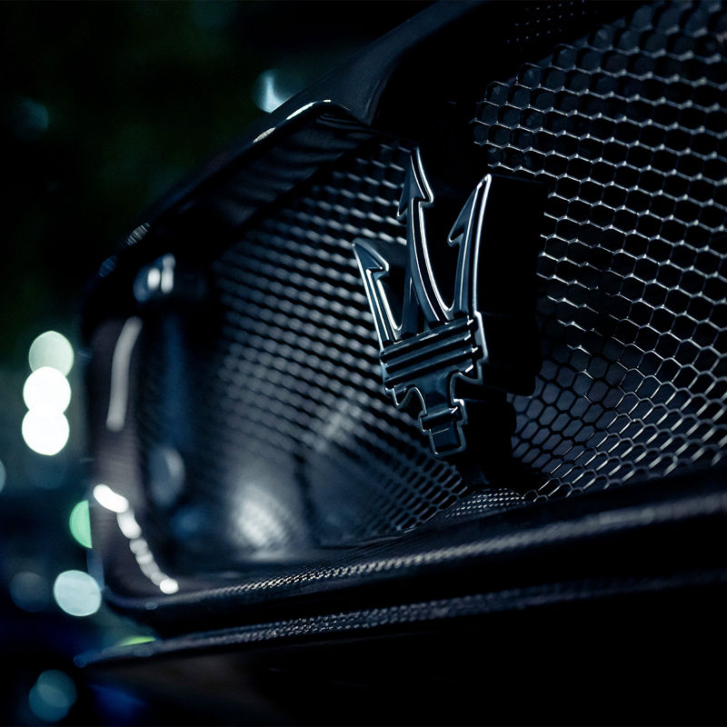 Maserati Trident logo on bumper