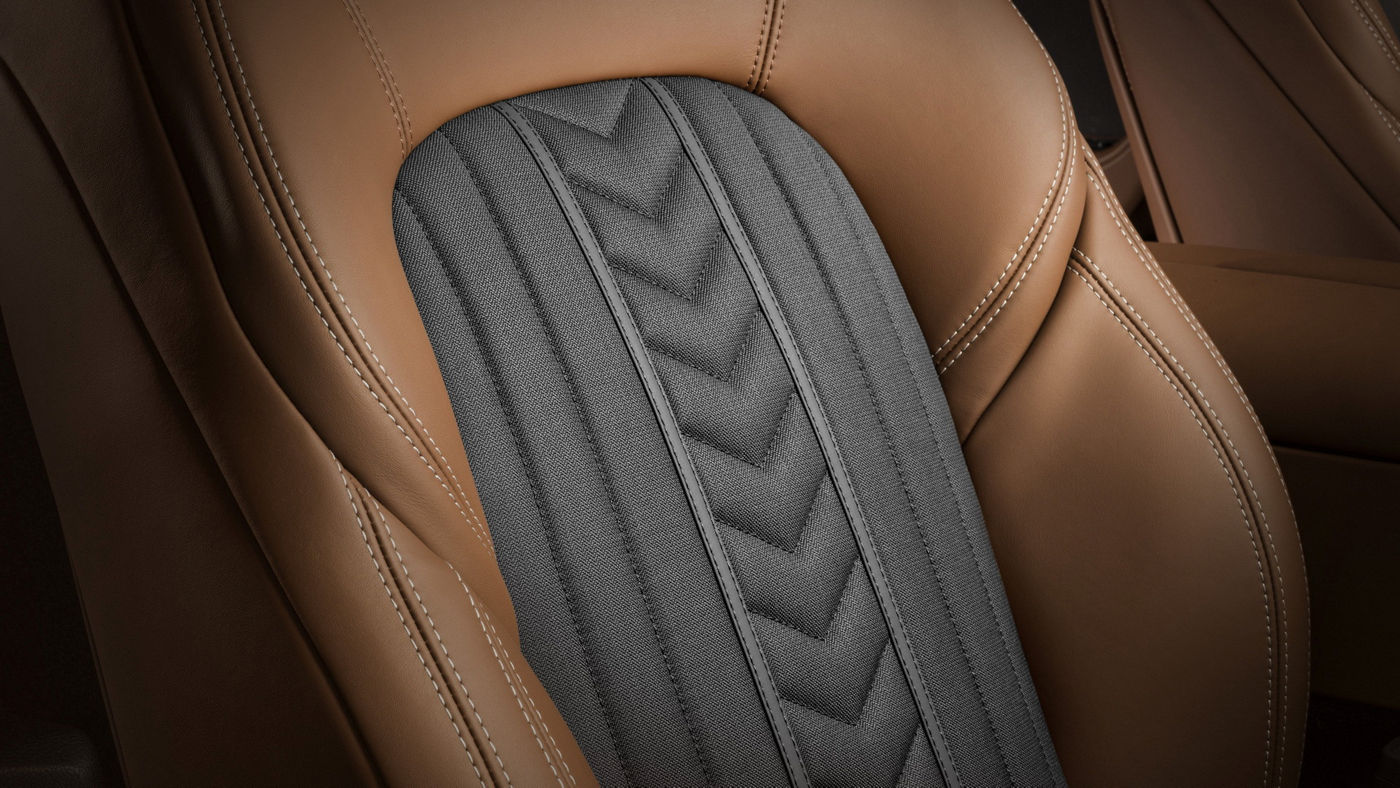 Detail of frontseat of Maserati GranLusso