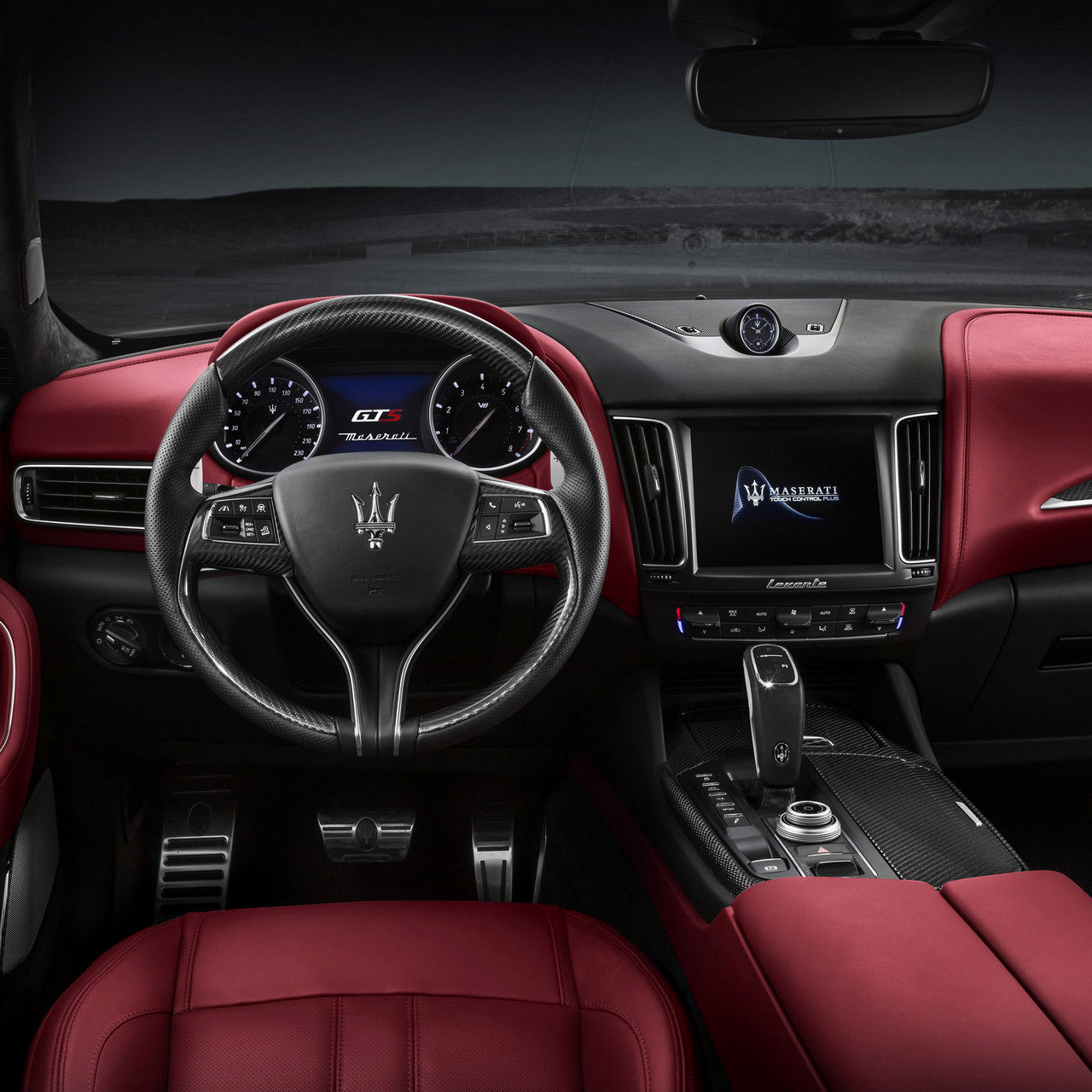 Levante GTS black and red leather interior