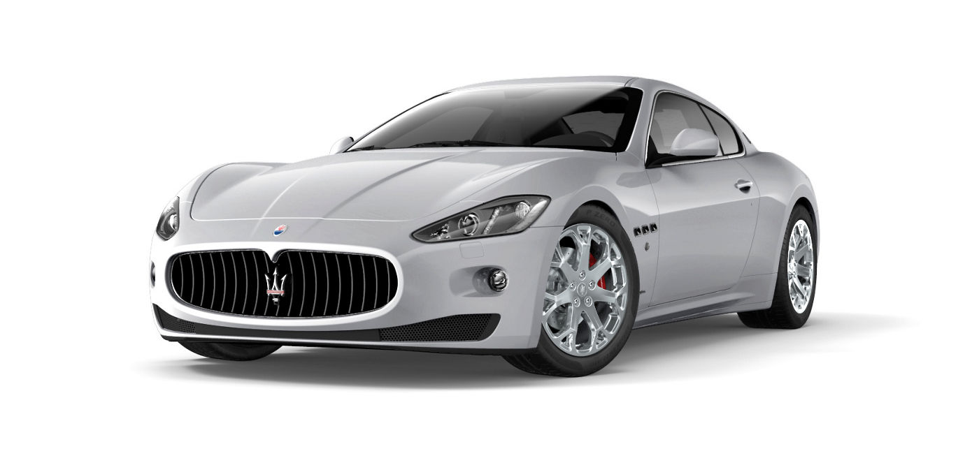 White Maserati GranTurismo - Sedan - Side view