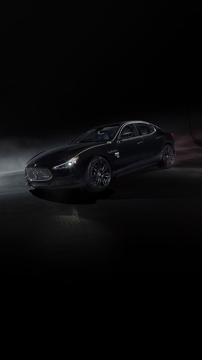 Side view of black Maserati Fragment Design model