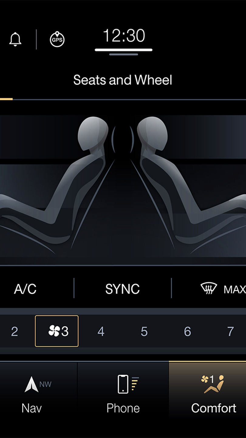 Detalle del ajuste de aire en la pantalla LED del Maserati Ghibli