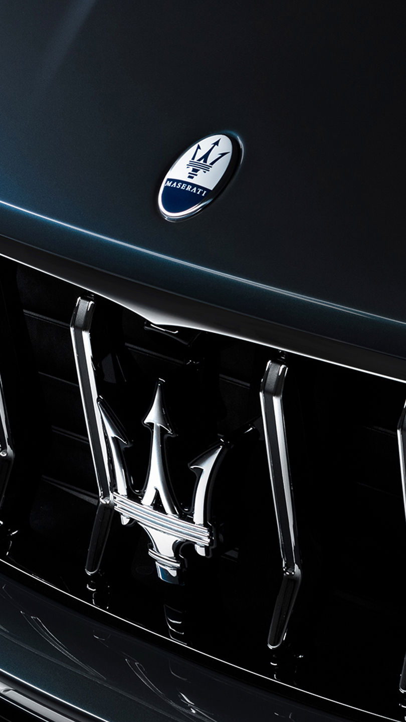 Stoßstange des Levante Hybrid mit Maserati-Logo