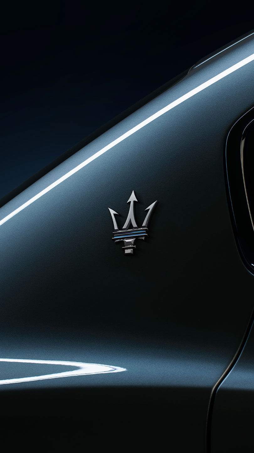Maserati logo on the Ghibli Hybrid