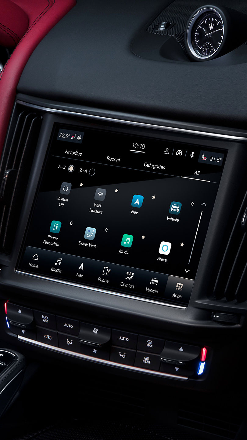 Infotainment on Touchpad of Maserati Levante