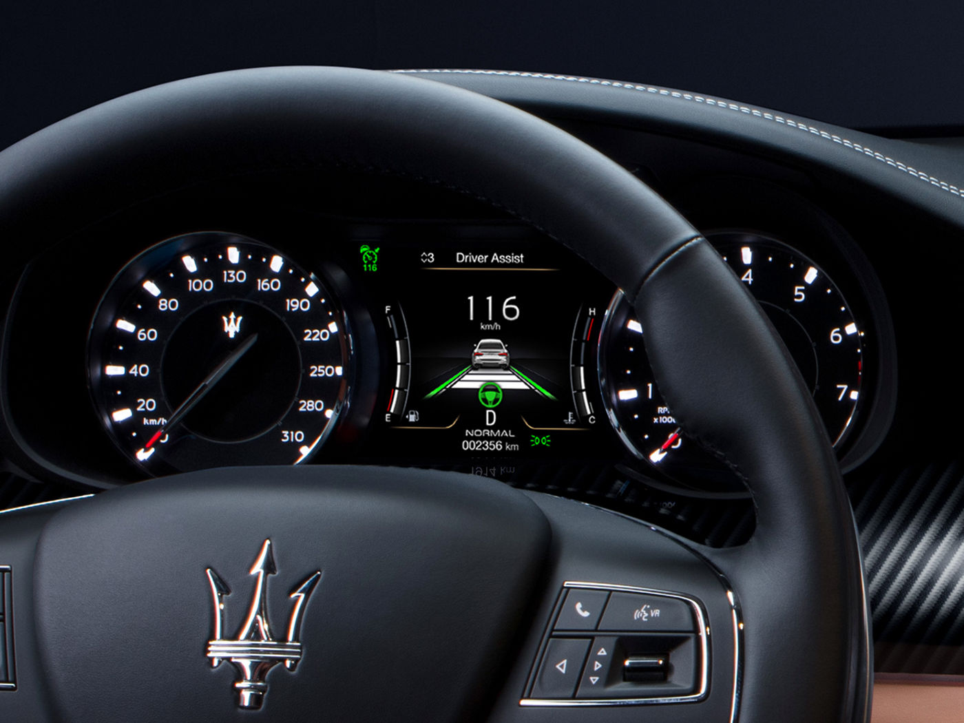 Driver Assist System on Dashboard of Quattroporte
