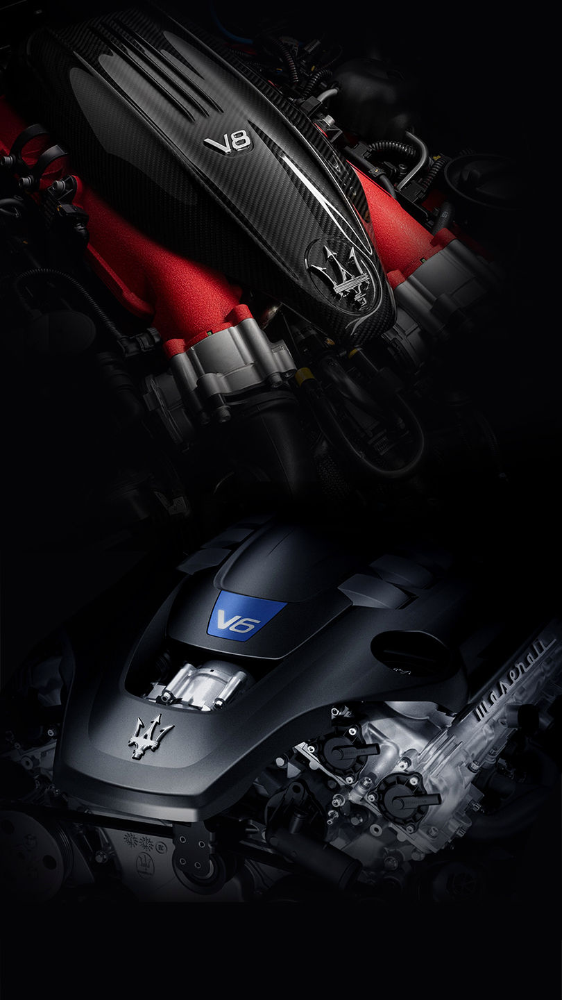 V6 and V8 Engine of Quattroporte Trofeo
