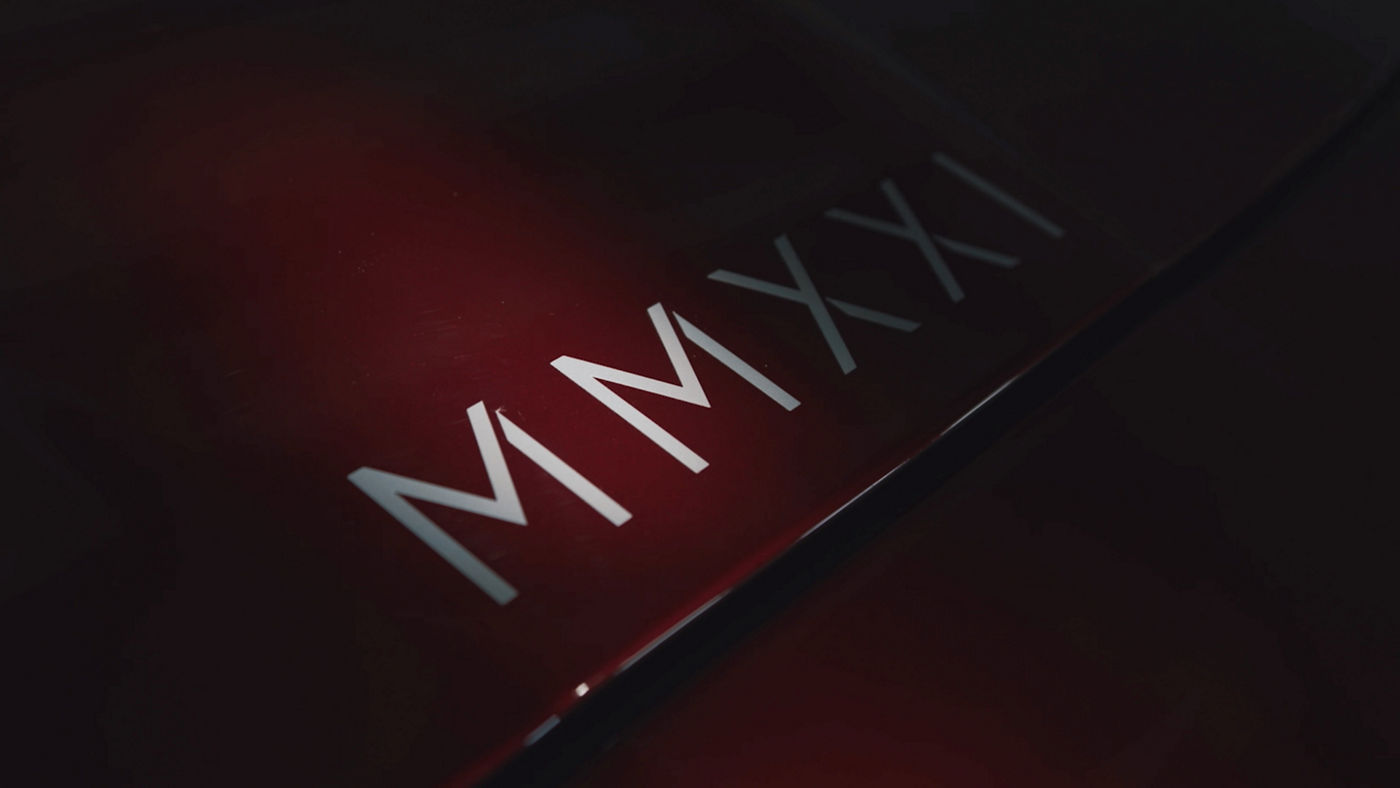 Lettering "MMXXI" with white paint