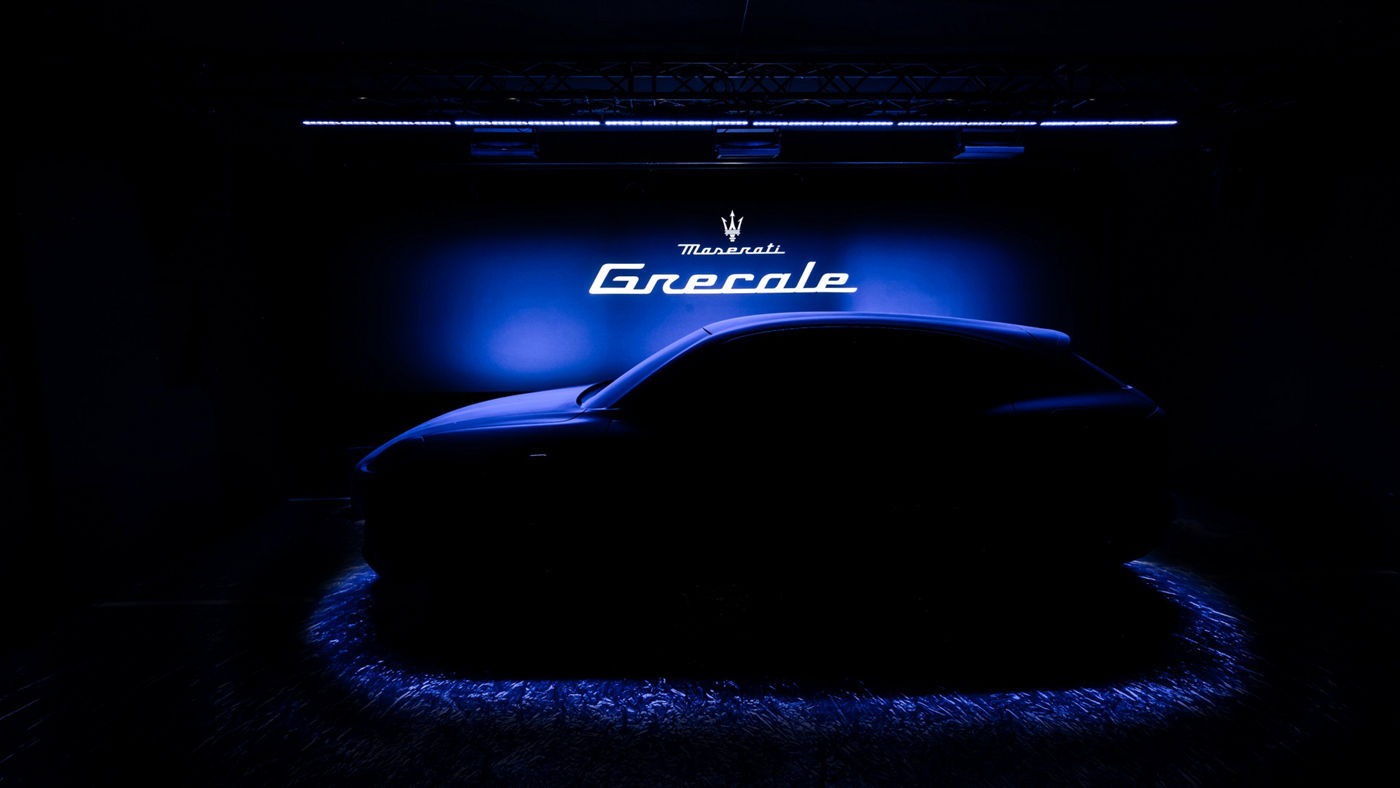 Maserati Grecale con logo para el debut