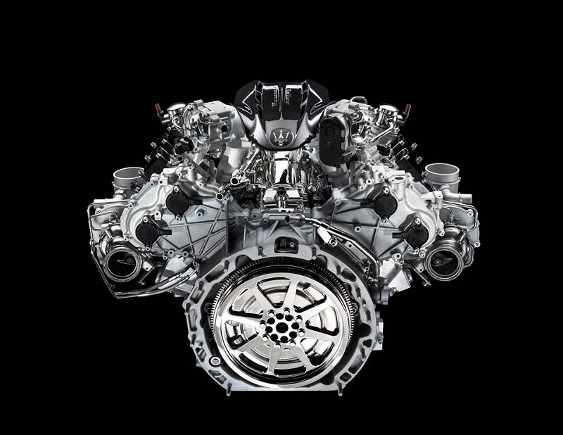 Nettuno Engine V6 in front of black backgroud