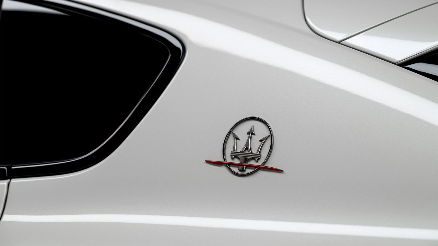 Maserati Logo on Maserati Levante Trofeo