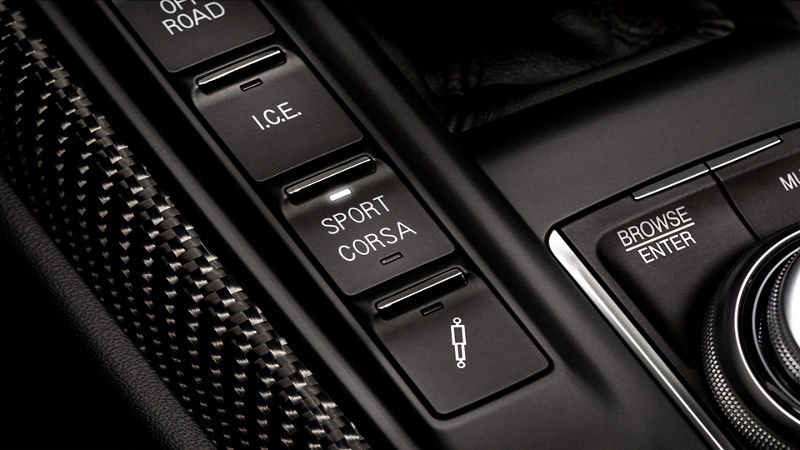 Button to choose between "Sport" and "Corsa"