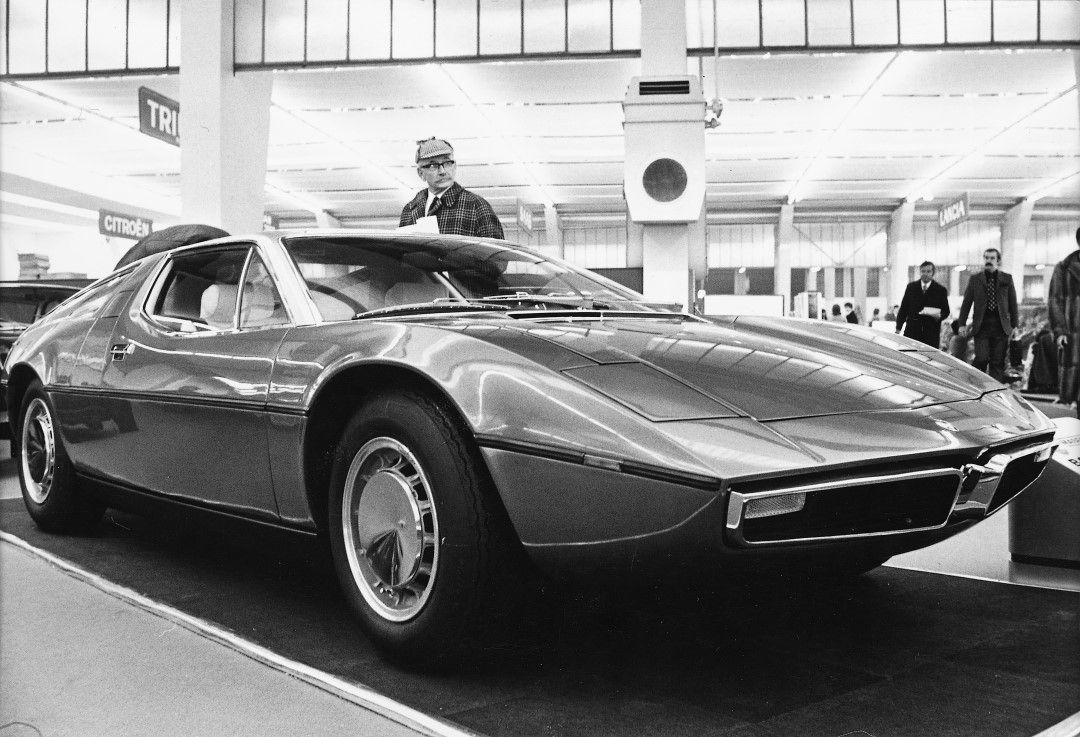 Maserati Bora auf dem Genfer Automobilsalon 1971 - 50. Geburtstag