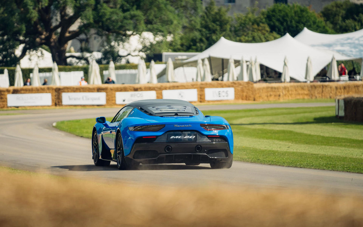 Maserati MC20 driven on the track at the 2022 Goodwood Festival of Speed