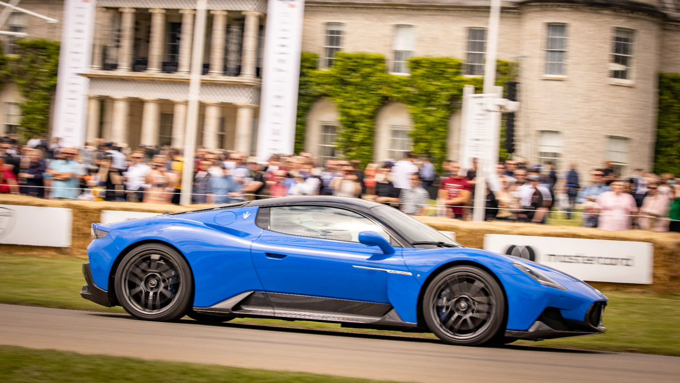 Side view of the MC20 at the 2021 Goodwood Festival of Speed