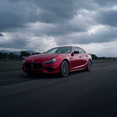Front seats of the Rame Folgore version of the Maserati GranTurismo 110 Anniversario produced in a special series