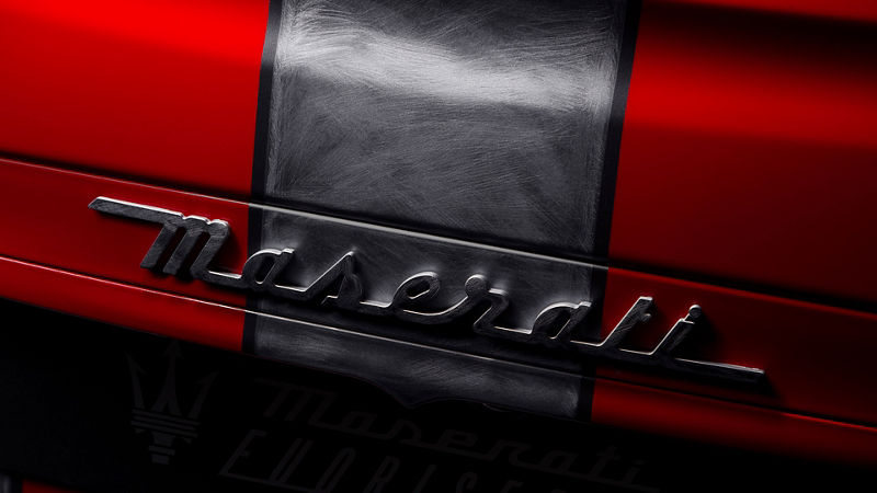 Detail of Logo on Maserati Corse Edition Car