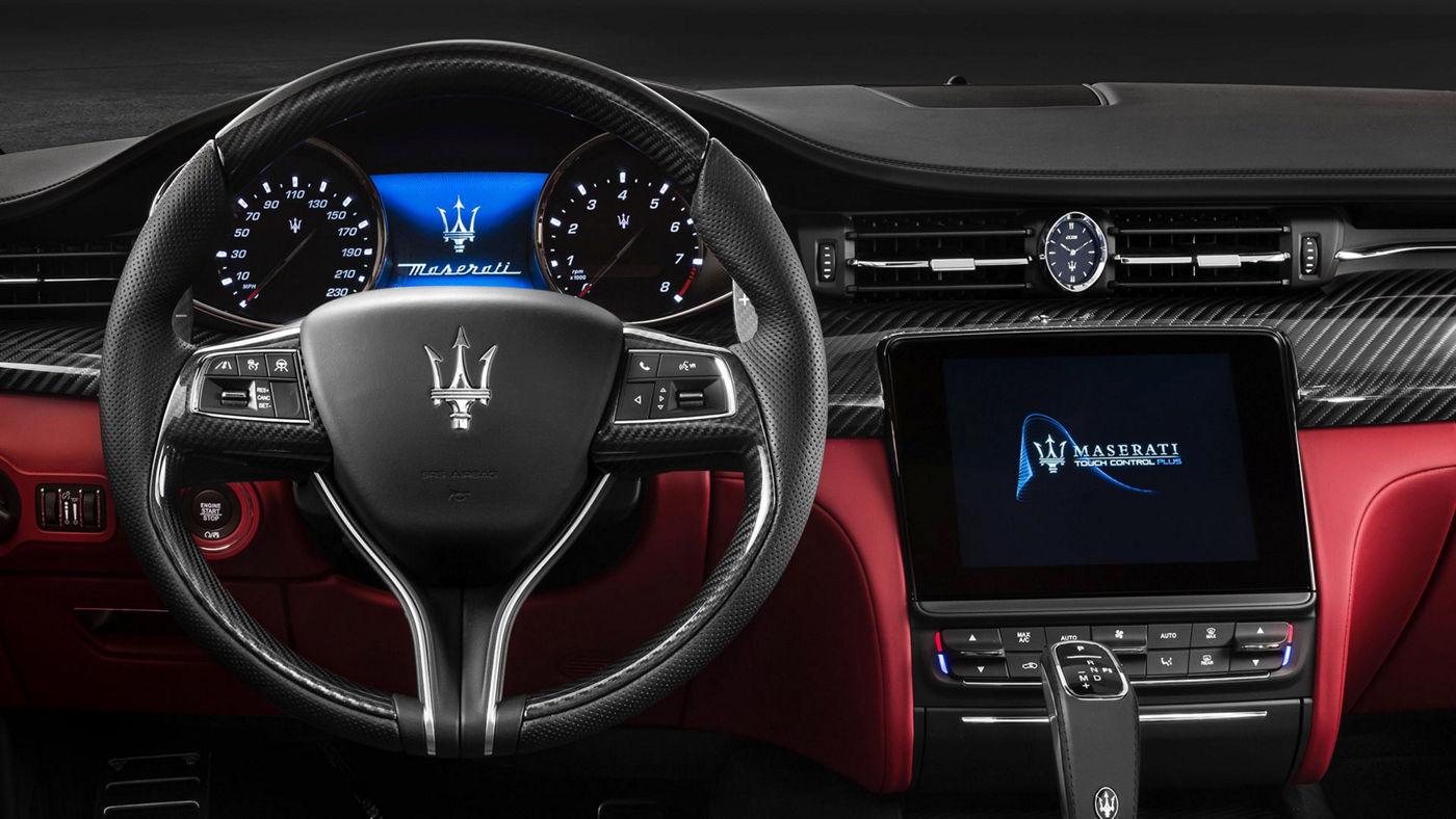 Maserati car dashboad and Touch Control Plus display