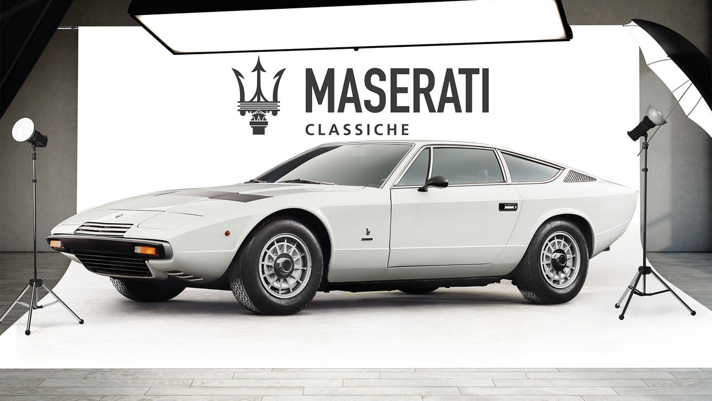 Front view of Maserati Classiche model
