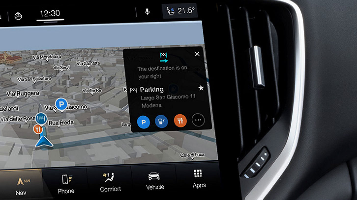 Navigator on Maserati Touchpad