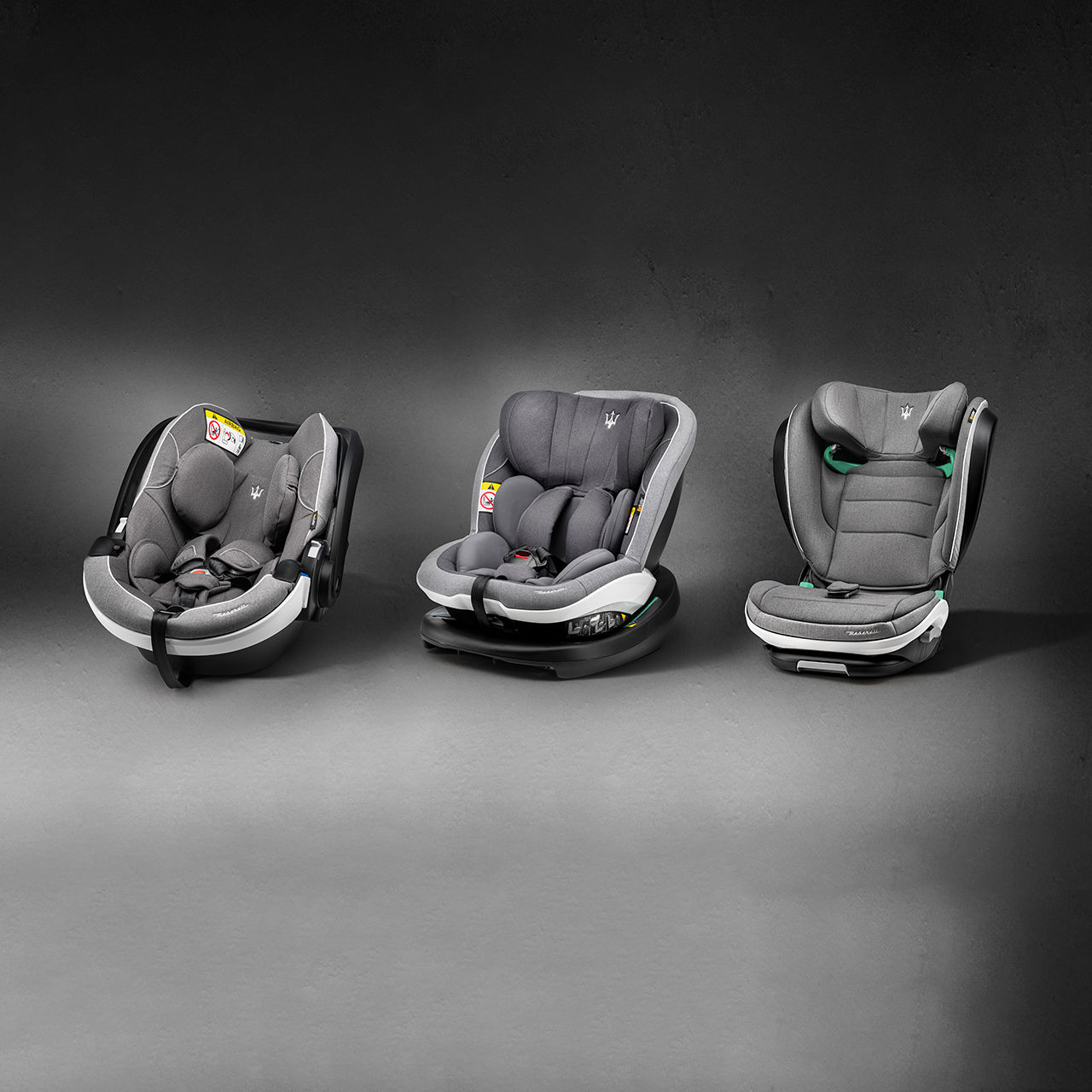 Tres modelos de sillas para niños para Maserati Ghibli