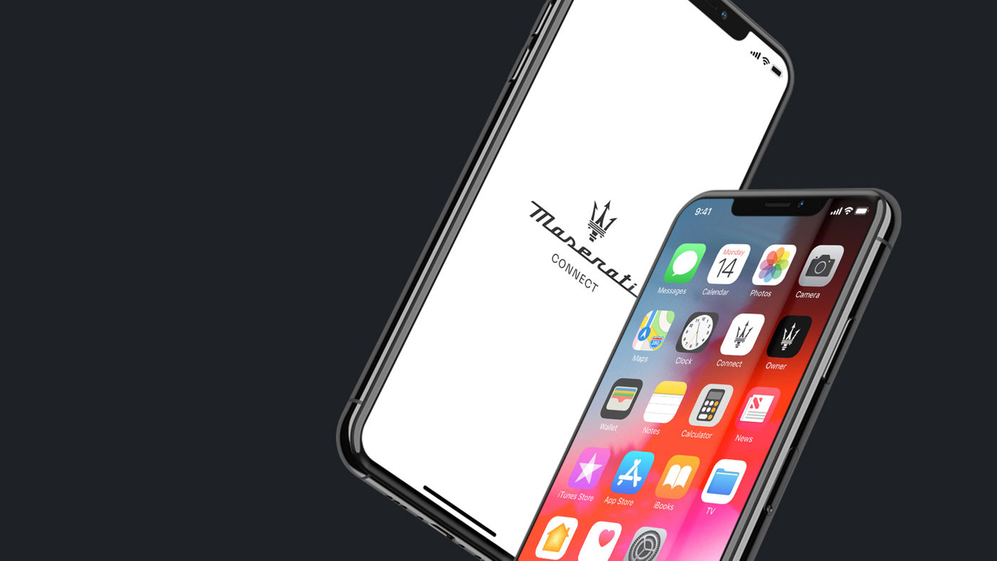 Zwei iPhones mit Maserati Connect App