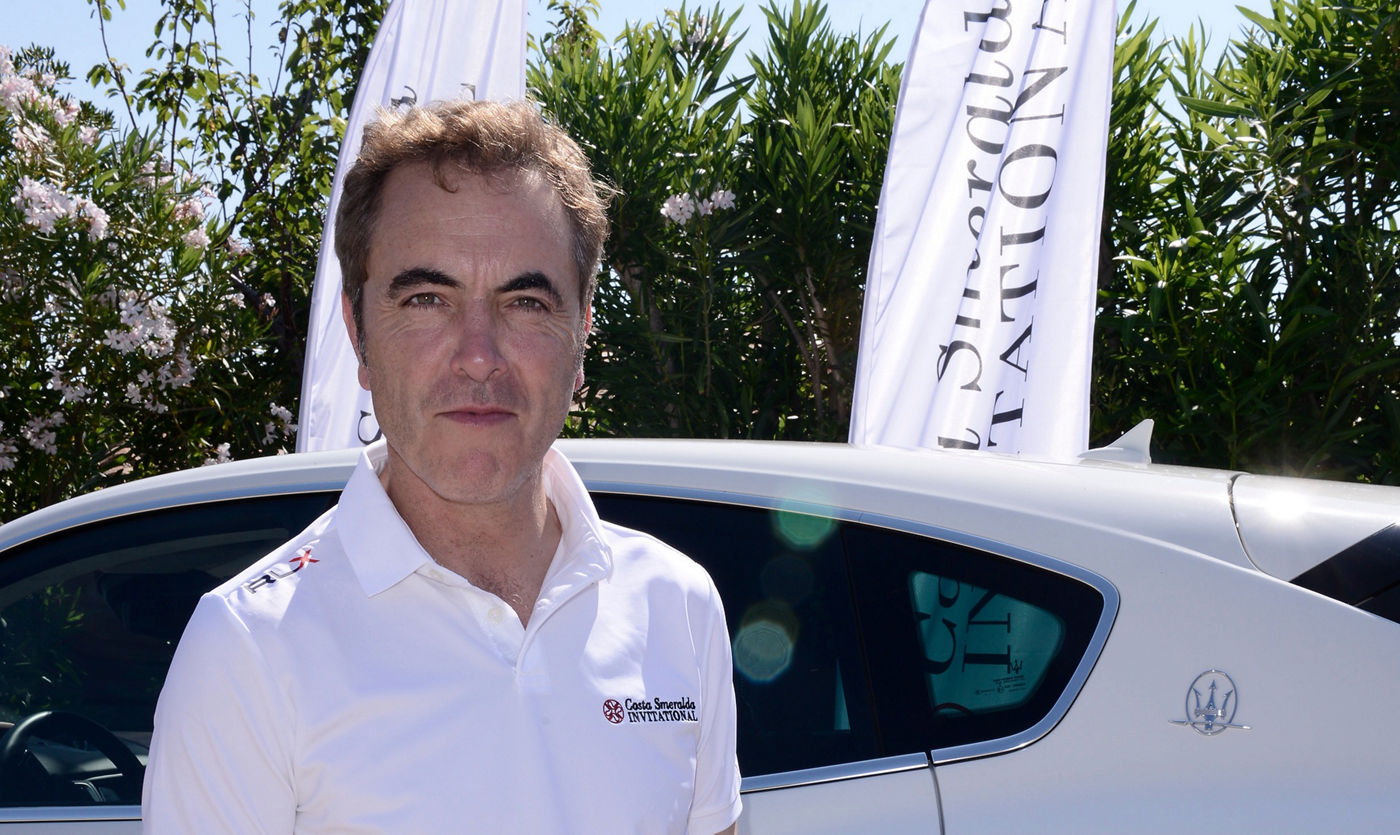 Actor-James-Nesbitt-arrives-at-Pevero-Golf-Club-for-Costa-Smeralda-Invitational-in-a-Maserati-Levante