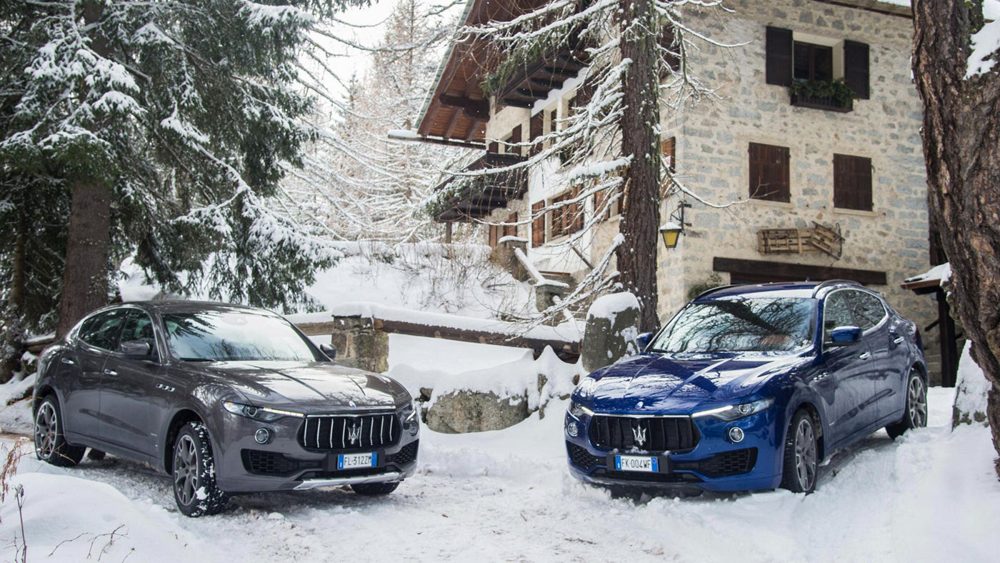 Maserati Levante GranLusso y Maserati Levante GranSport  en la nieve