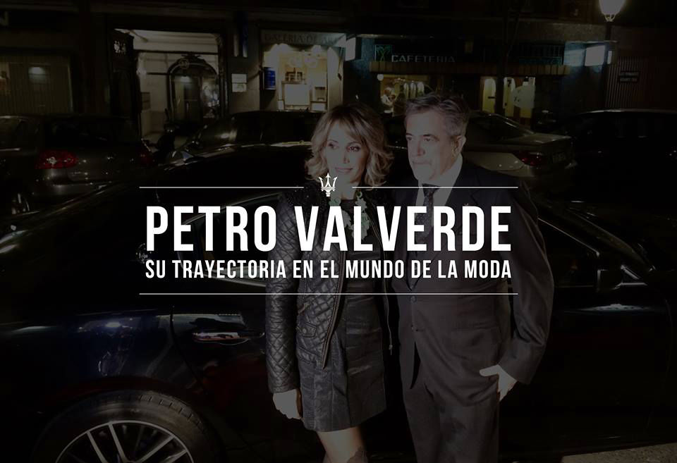 Inscripción blanca "Petro Valverde" con fondo Petro Valverde y una mujer