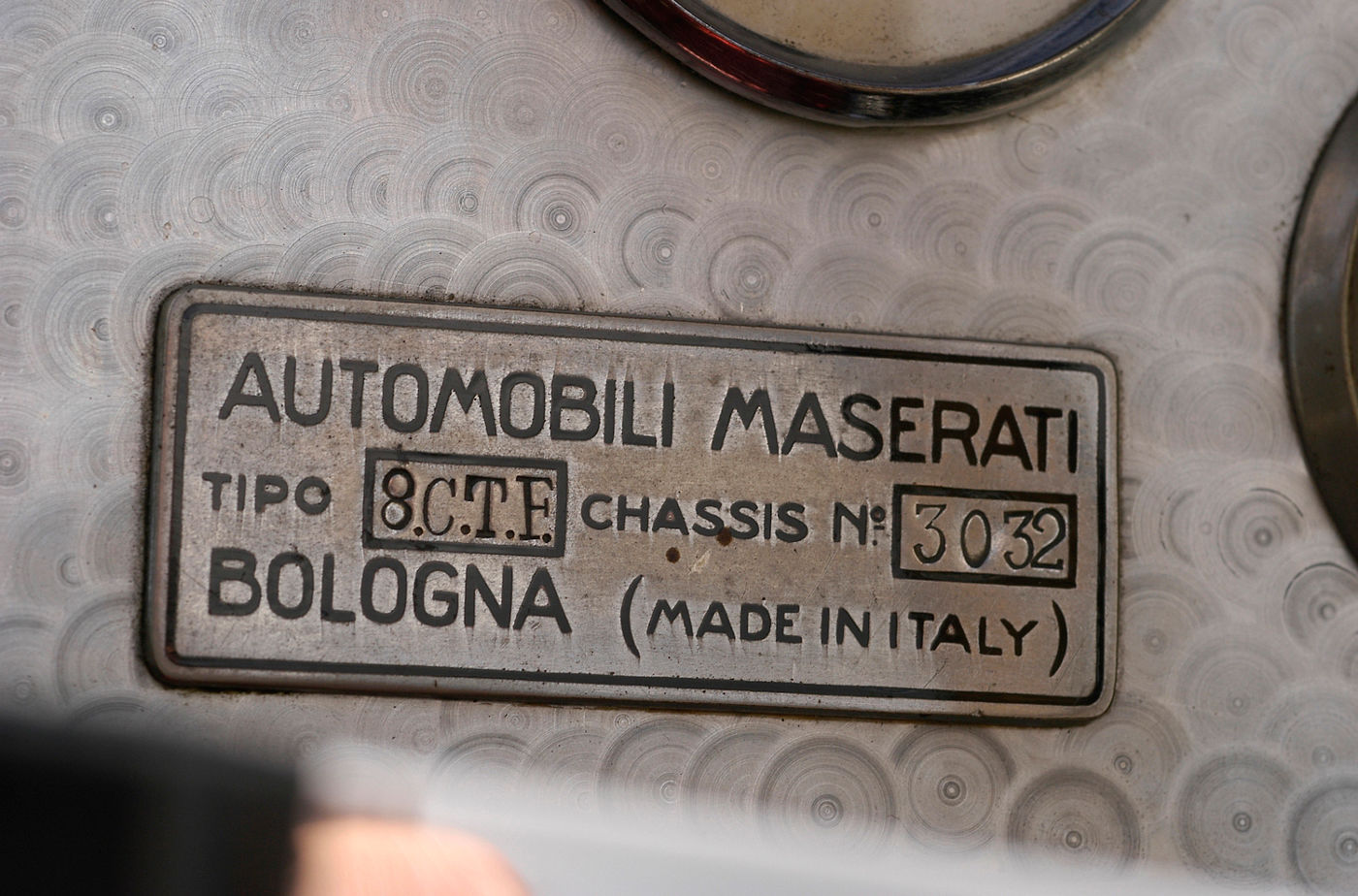 Certificado del Maserati 8CTF “Boyle Special”