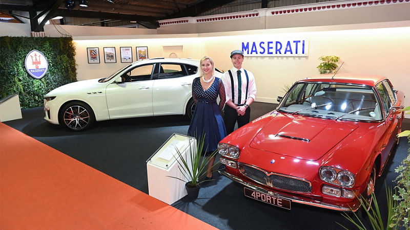 Maserati Levante GTS, together with Maserati Quattroporte Series 1, at the 2019 Goodwood Revival