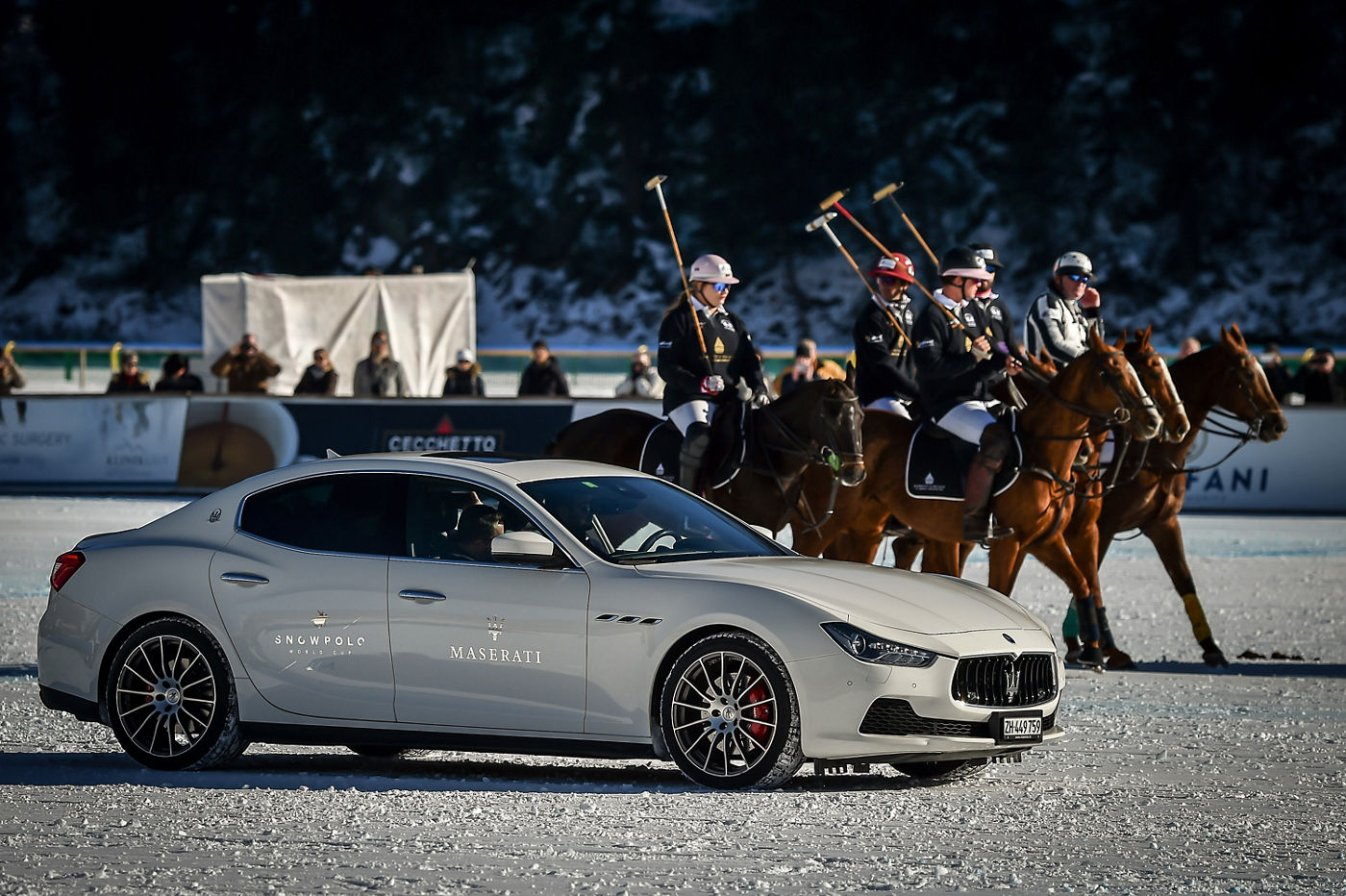 Maserati Ghibli alla World Cup di Polo a St-Moritz nel 2017
