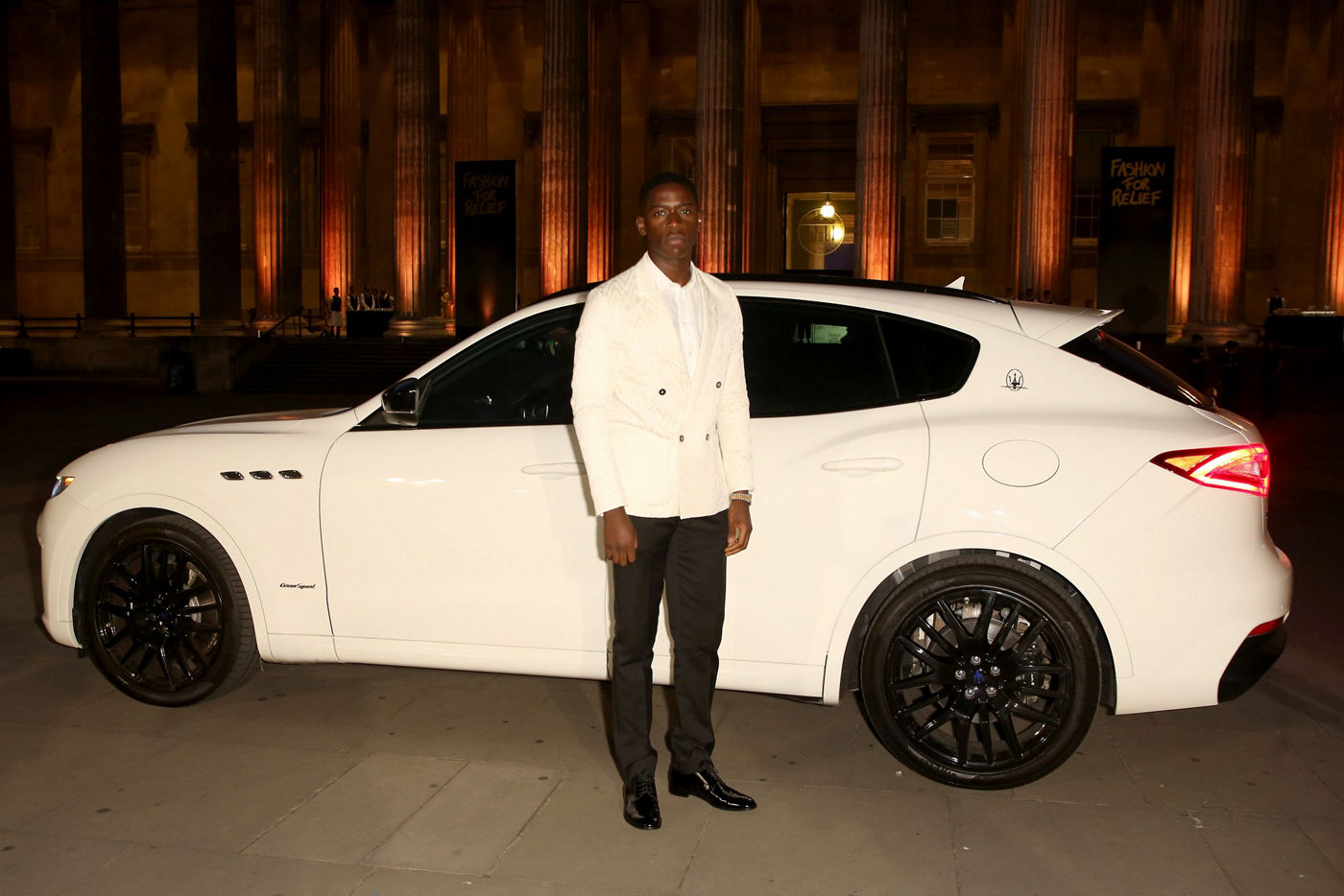 Maserati-chauffeur-s-Damson-Idris-to-Fashion-For-Relief-at-The-British-Museum-on-September-14,-2019-in-London,-England-min