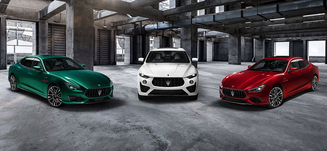Trofeo Collection of Maserati models in Tricolore colors