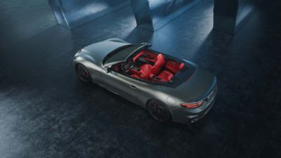 Top view of the slate grey Maserati GranCabrio