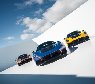Maserati GT2 Stradale bolide range, three cars.